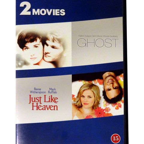 Ghost og Just Like Heaven DVDer (inneholder 2 stk DVD disker i et DVD cover)