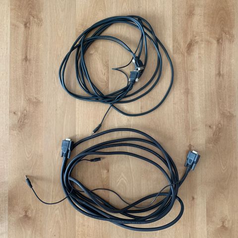 VGA skjermkabel med audio - 5M - minijack integrert