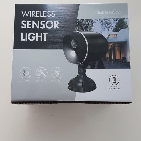 Sensor drevet utelys, 140 lumen.