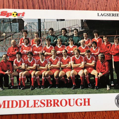 Middlesboro Middlesbrough Fotballkort Lagserien Sport i bilder 1979/80 selges!