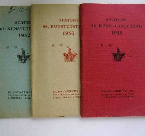 Statens Kunstutstilling - katalog for 1952, 1953 og 1955.