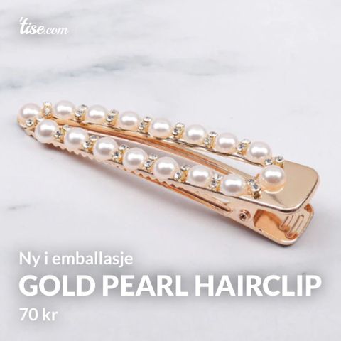 Gold Pearl Hårspenne