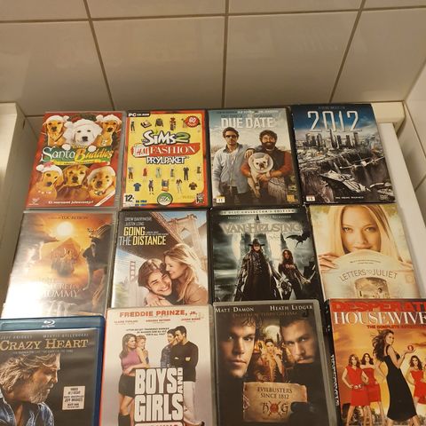 Dvd, pc spill og blueray