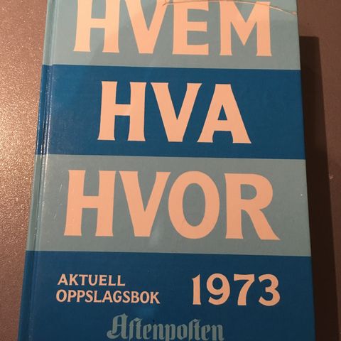 Hvem Hva Hvor 1973