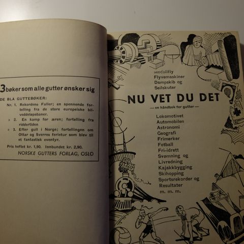 "Nu vet du" Gammel guttebok fra 1933 . trn 18