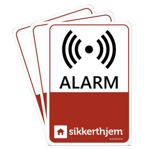 3 x forebyggende alarm klistremerker