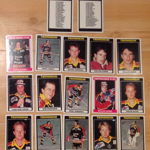 Trondheim ishockeykort fra begynnelsen av 90-tallet