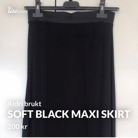 Soft Black Maxiskjørt