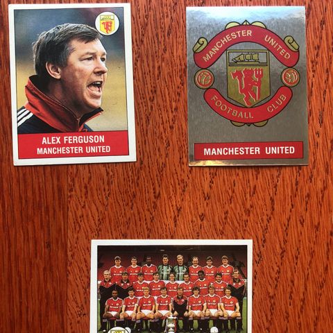  Manchester United Panini 1991 ubrukte stickers i strøken stand fotballkort