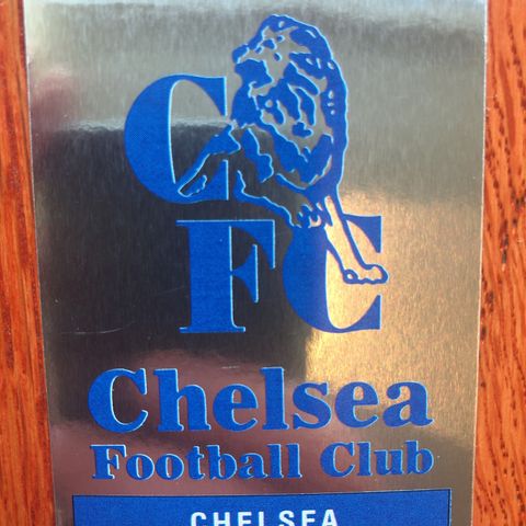 Chelsea FC Emblem Panini 1991 ubrukt sticker i strøken stand fotballkort