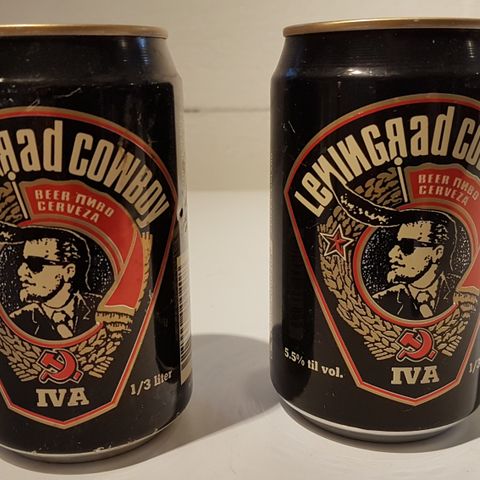 2 stk ølbokser fra Leningrad Cowboys