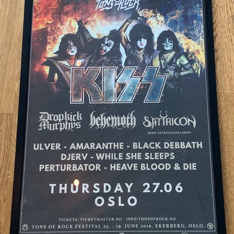 Kiss - dobbel Tons of Rock plakat