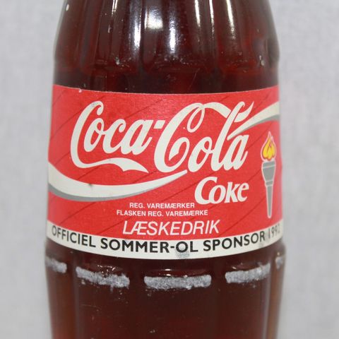 Coca-Cola glassflaske fra Danmark - Sommer OL 1992