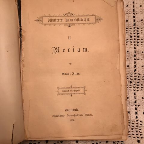  Bok av Grant Allan Meriam 1889