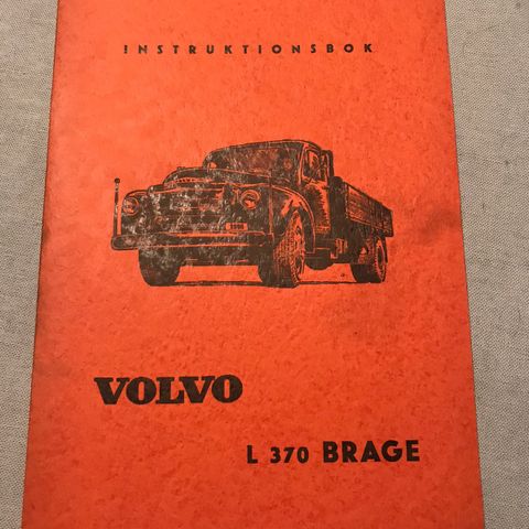 1958  Volvo Brage / Bamse L370 veteran lastebil instruksjonsbok NOS