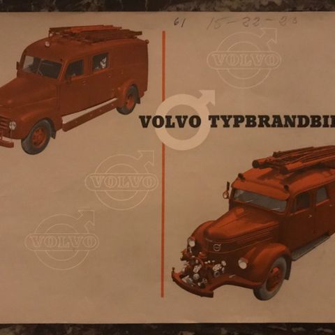 1952 Volvo veteran brannbil brosjyre L233 & L314