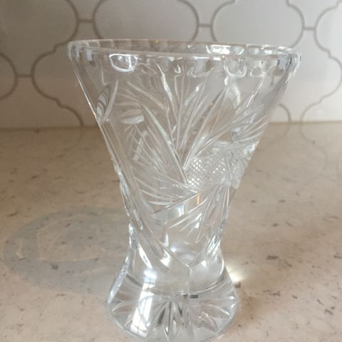 Small Crystal Cut-Glass Flower Vase