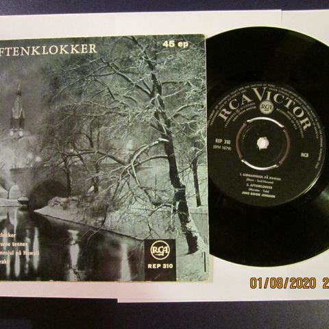JENS BOOK JENSEN / AFTENKLOKKER - 7" VINYL SINGLE  EP