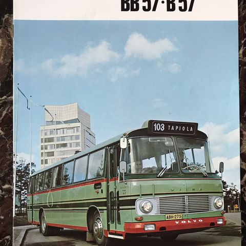 1973 Volvo B57 BB57 veteran buss brosjyre