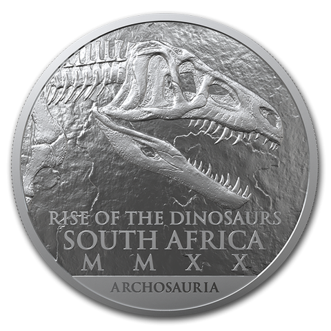 2020 SØR-AFRIKA 1 OZ SØLV NATURA DINOSAUR COELOPHYSIS