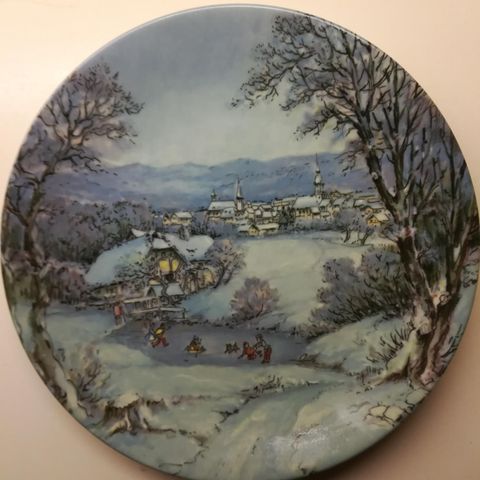 Porselen plate/ vegg tallerken.  KPM Bavaria. Four seasons. Design Himmel.