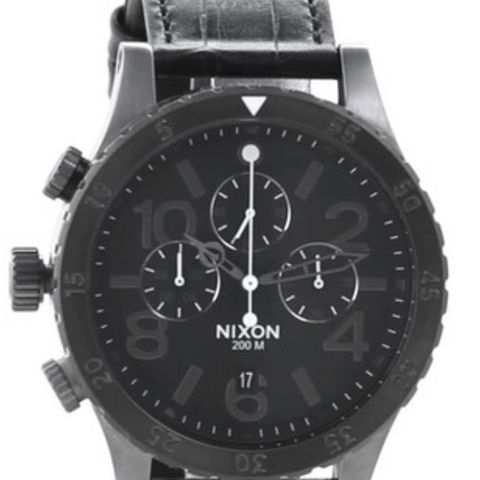 Nixon 48-20 Chrono Leather Black