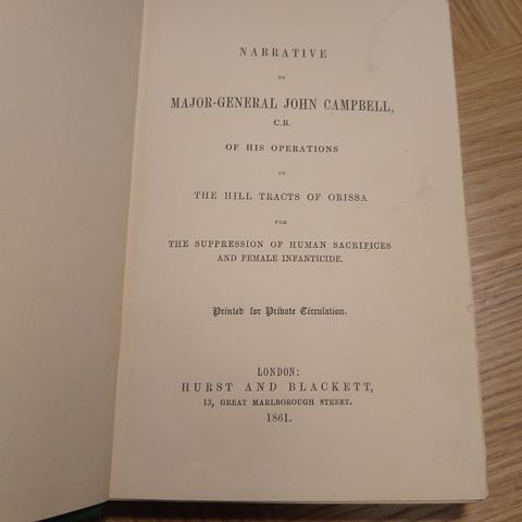Narrative by Major-General John Campbell (1861)