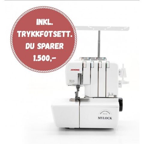 KAMPANJE PÅ BESTELGER: Janome MyLock 644D gratis bonuspakke/Gratis frakt