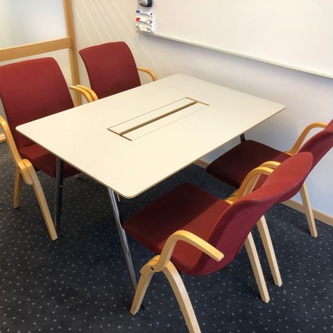 1 stk Horreds møtebord - konferansebord med stoler - (120x80 cm)- BRUKTE MØBLER