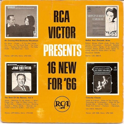 RCA Victor Presents 16 New For '66 (7" singel,33RPM,promo,1966)