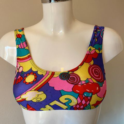 Bikinitopp retro fargerik neon 90-tallet