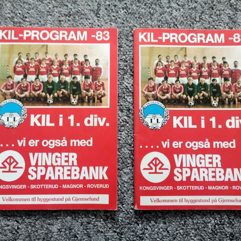 Kampprogram fra 1983 Kongsvinger.