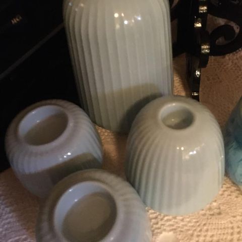 3 stk Lysestaker og 1 vase