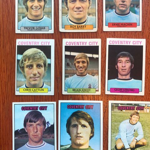15 stk Coventry City A&BC fotballkort fra 1970 og 1971 Sjeldne!
