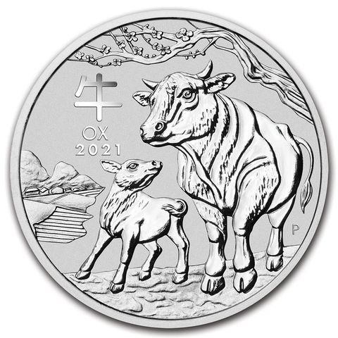 2021 AUSTRALIA 2 OZ SØLV LUNAR  YEAR OF THE OX