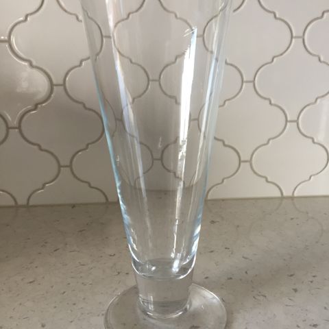 Tall Fluted Glass Vase