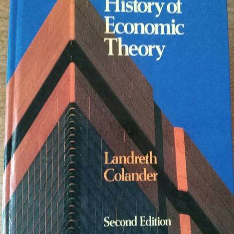 History of Economic Theory, markedsøkonomi. 410 s. Pent brukt.
