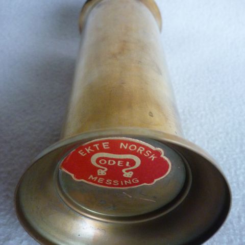 Vintage Ekte Norsk Odel messing - Lysestake/vase.