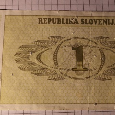 Seddel fra Slovenia.