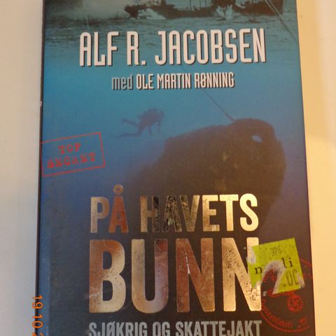 "På havets bunn" av Alf R. Jacobsen med Ole Martin Rønning. Innbundet.