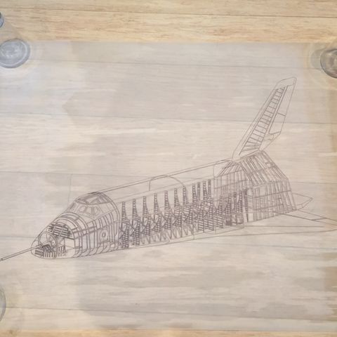 1980s NASA Space Shuttle: Film Roll Drawing For Dyeline Printing