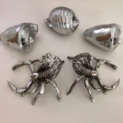 Riviera Maison sølvfarget pynt figurer shell skjell scorpio skorpion