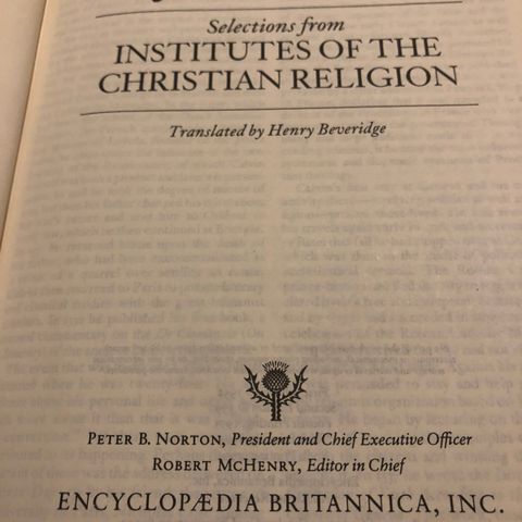 John Calvin Selections from Institutes of the Christian Religion