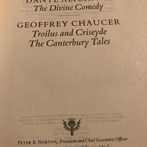 Dante Alighieri The Divine Comedy and Geoffrey Chauser The Canterbury tales