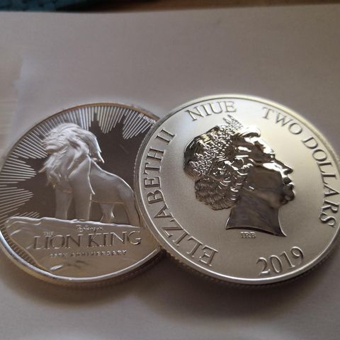 Disney  Lion king. 1 oz. 999 sølv bu kvalitet. Fra tube Niue 2019