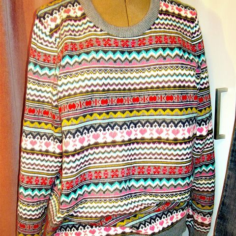 ny Lindex Julekos 42,44,XL,L,pullover genser ull miks nydelig