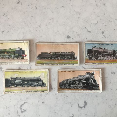 Vintage 1936 Wills's Collection Cards - "Railway Engines" (Adhesive)