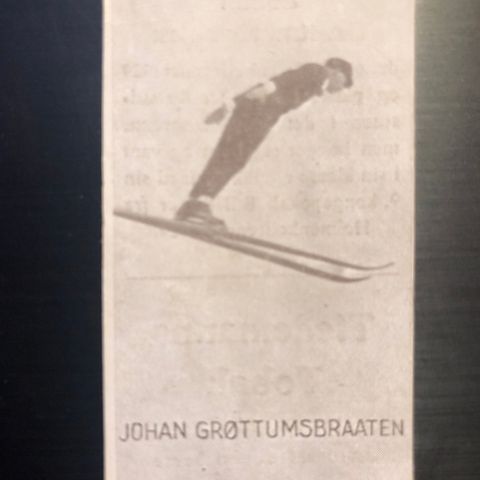 Johan Grøttumsbraaten Ski langrenn hopp sigarettkort ca 1930 Tiedemanns Tobak