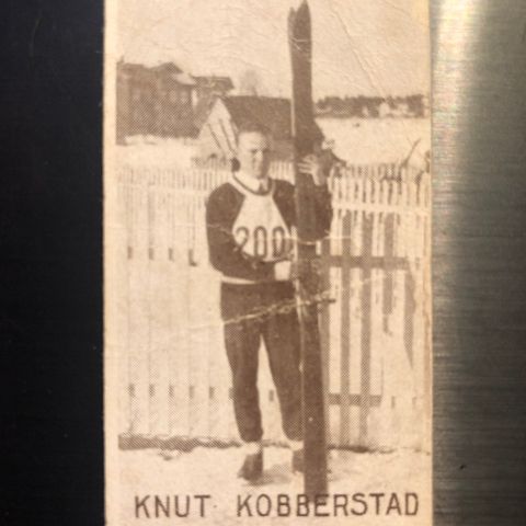 Knut Kobberstad Narvik Oslo Rotary Ski Hopp sigarettkort 1930 Tiedemanns Tobak