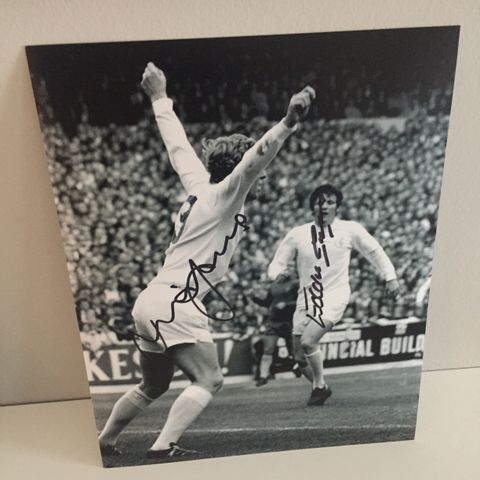 Leeds United - Mick Jones og Eddie Gray signert fotografi